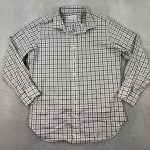 Hamilton Mens Large Plaid Long Sleeve Button Down Shirt Made in USA Casual EUC